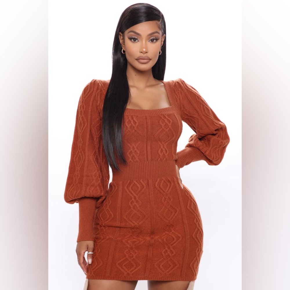 Fashionnova “Hello Cutie Sweater Mini Dress” 🧡